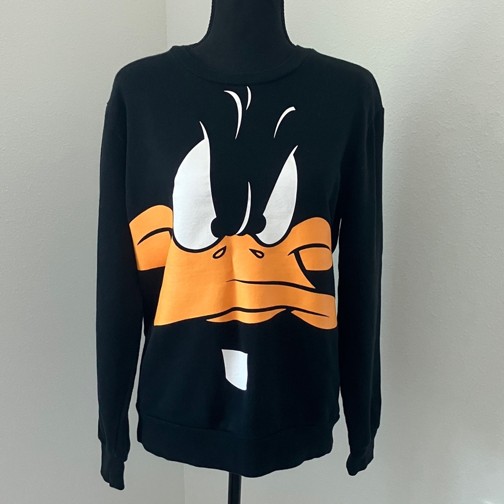 Forever 21 Black and Orange Cartoon Sweater